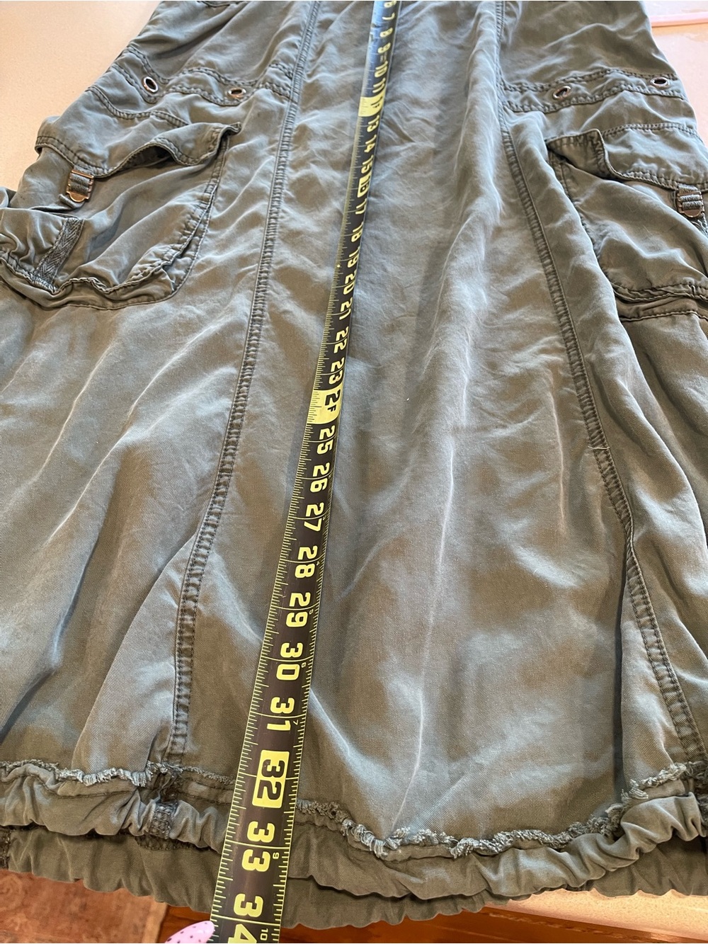 XCVI Olive Green Cargo Maxi Skirt - Picture 4 of 5